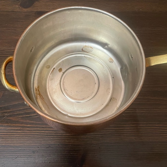 Beautiful Vintage B&M Douro Copper Brass Double Boiler with Porcelain Insert - Picture 11 of 16